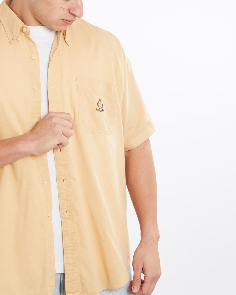 Vintage, 90s, Chaps, Ralph, Lauren, Short, Sleeve, Button, Up, Shirt, The Real Deal, size double extra large, colour Yellow, newtown, sydney, australia, thrift store, opshop, preloved, secondhand, sustainable, retro, antique, 70s, 80s, 90s, 2000s, 00s, fashion, clothing, streetwear, trendy, garment, style, boutique, store, shop, archive, sale, cheap, best, top, Shirts