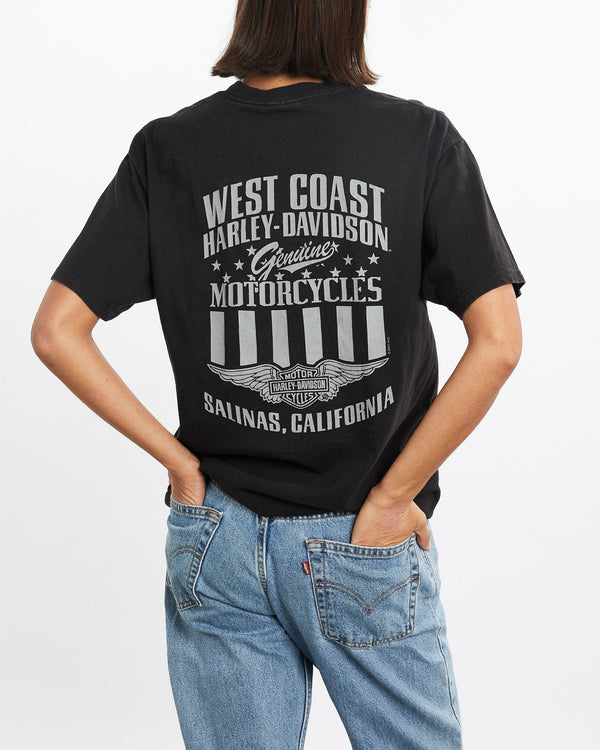 Harley, Davidson, Tee, The Real Deal, size medium, colour Black, newtown, sydney, australia, thrift store, opshop, preloved, secondhand, sustainable, retro, antique, 70s, 80s, 90s, 2000s, 00s, fashion, clothing, streetwear, trendy, garment, style, boutique, store, shop, archive, sale, cheap, best, top, T-Shirts