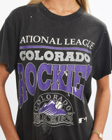 Vintage, 90s, MLB, Colorado, Rockies, Tee, The Real Deal, size extra small, colour Black, newtown, sydney, australia, thrift store, opshop, preloved, secondhand, sustainable, retro, antique, 70s, 80s, 90s, 2000s, 00s, fashion, clothing, streetwear, trendy, garment, style, boutique, store, shop, archive, sale, cheap, best, top, T-Shirts