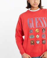 Vintage, 90s, Guess, USA, Sweatshirt, The Real Deal, size extra small, colour Red, newtown, sydney, australia, thrift store, opshop, preloved, secondhand, sustainable, retro, antique, 70s, 80s, 90s, 2000s, 00s, fashion, clothing, streetwear, trendy, garment, style, boutique, store, shop, archive, sale, cheap, best, top, Sweats and hoodies