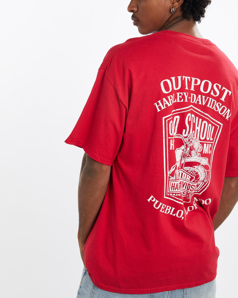 Harley, Davidson, Christmas, Tee, The Real Deal, size large, colour Red, newtown, sydney, australia, thrift store, opshop, preloved, secondhand, sustainable, retro, antique, 70s, 80s, 90s, 2000s, 00s, fashion, clothing, streetwear, trendy, garment, style, boutique, store, shop, archive, sale, cheap, best, top, T-Shirts