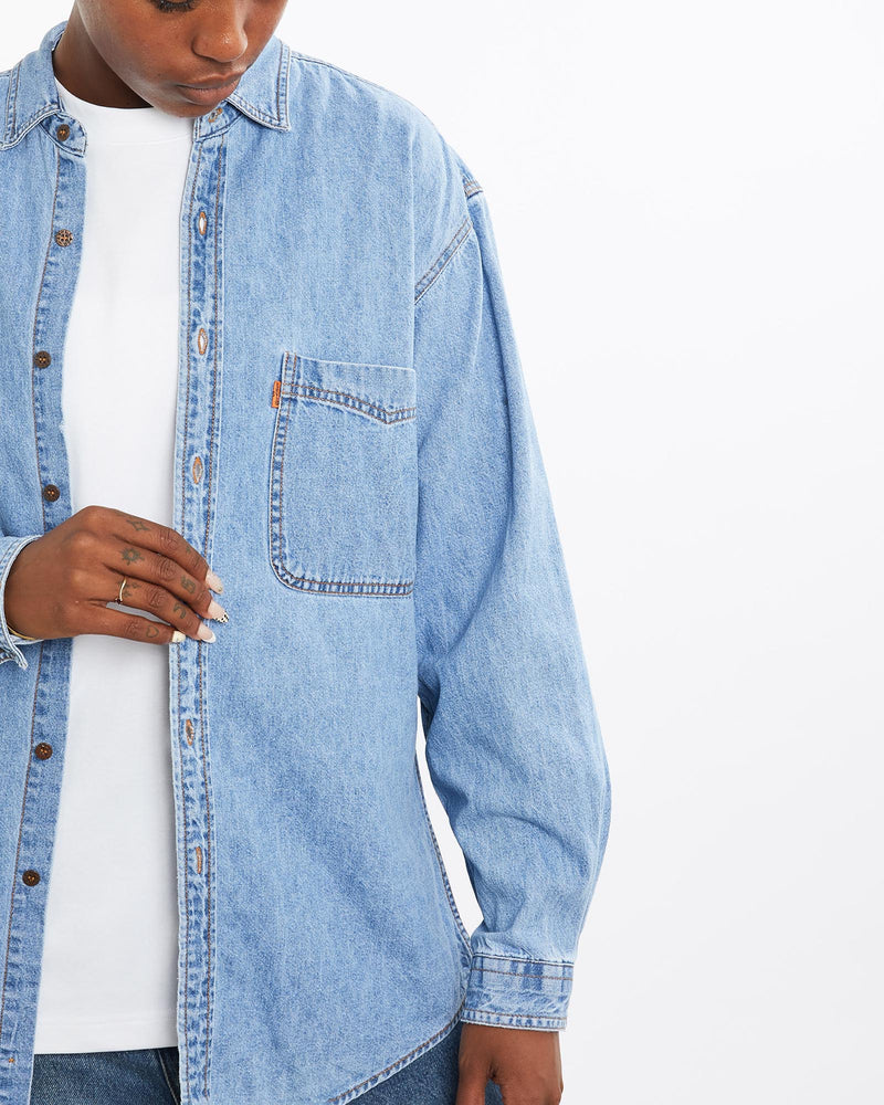 Vintage, 90s, Levi's, Denim, Button, Up, Shirt, The Real Deal, size medium, colour Blue, newtown, sydney, australia, thrift store, opshop, preloved, secondhand, sustainable, retro, antique, 70s, 80s, 90s, 2000s, 00s, fashion, clothing, streetwear, trendy, garment, style, boutique, store, shop, archive, sale, cheap, best, top, Shirts