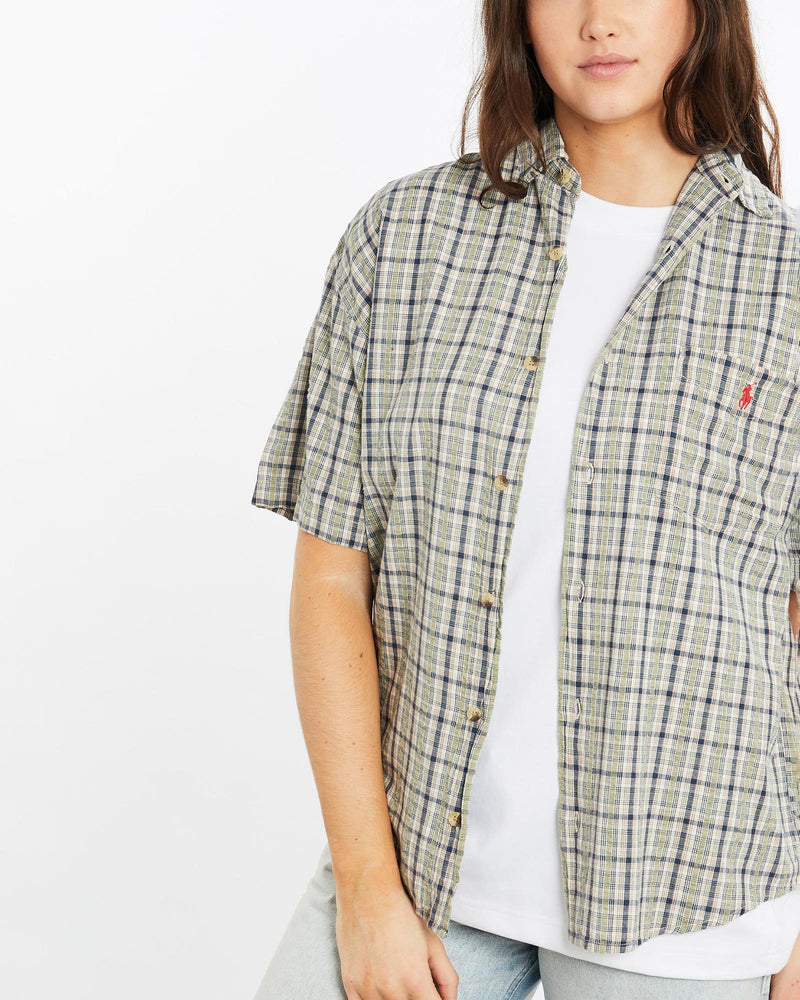 Vintage, 90s, Polo, Ralph, Lauren, Short, Sleeve, Button, Up, Shirt, The Real Deal, size medium, colour Multicolour, newtown, sydney, australia, thrift store, opshop, preloved, secondhand, sustainable, retro, antique, 70s, 80s, 90s, 2000s, 00s, fashion, clothing, streetwear, trendy, garment, style, boutique, store, shop, archive, sale, cheap, best, top, Shirts