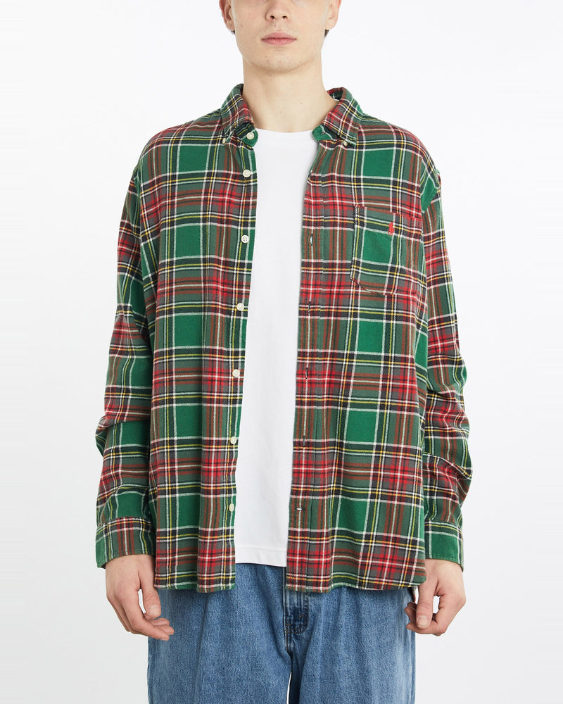 Vintage, 90s, Polo, Ralph, Lauren, Flannelette, Button, Up, Shirt, The Real Deal, size extra large, colour Multicolour, newtown, sydney, australia, thrift store, opshop, preloved, secondhand, sustainable, retro, antique, 70s, 80s, 90s, 2000s, 00s, fashion, clothing, streetwear, trendy, garment, style, boutique, store, shop, archive, sale, cheap, best, top, Shirts