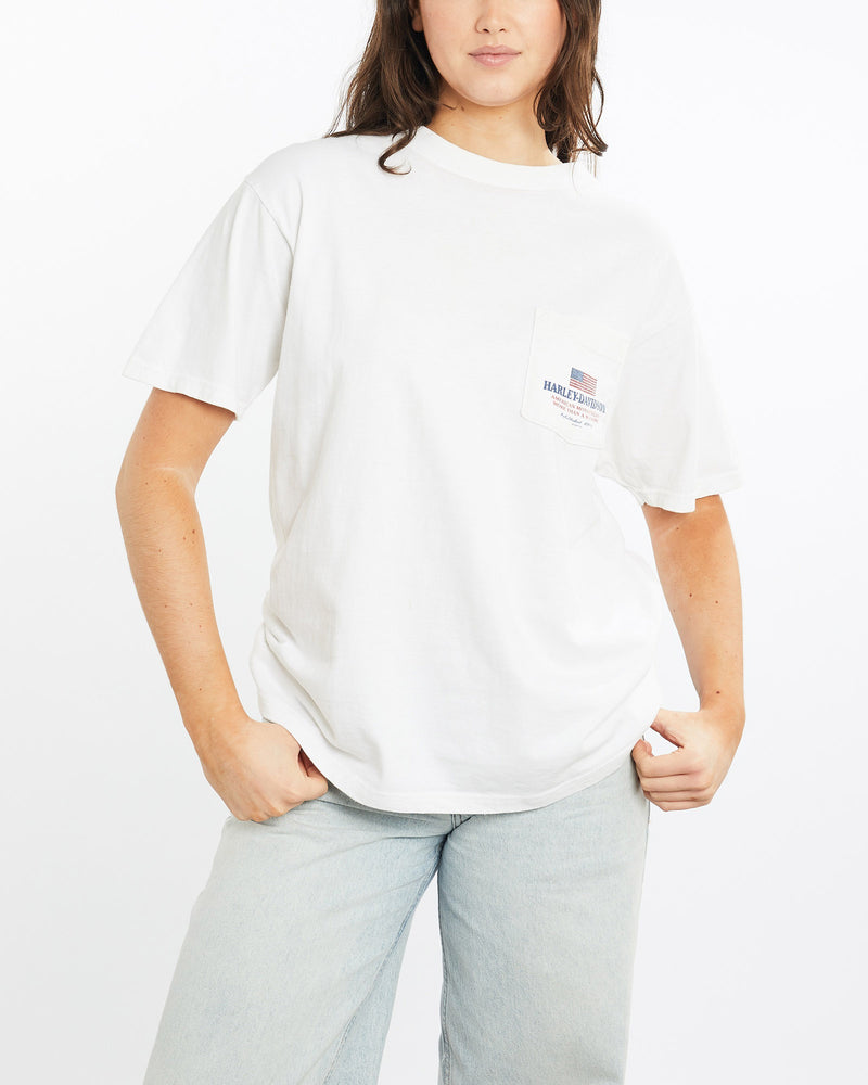 Vintage, 1998, Harley, Davidson, Big, Moose', Tee, The Real Deal, size medium, colour White, newtown, sydney, australia, thrift store, opshop, preloved, secondhand, sustainable, retro, antique, 70s, 80s, 90s, 2000s, 00s, fashion, clothing, streetwear, trendy, garment, style, boutique, store, shop, archive, sale, cheap, best, top, T-Shirts