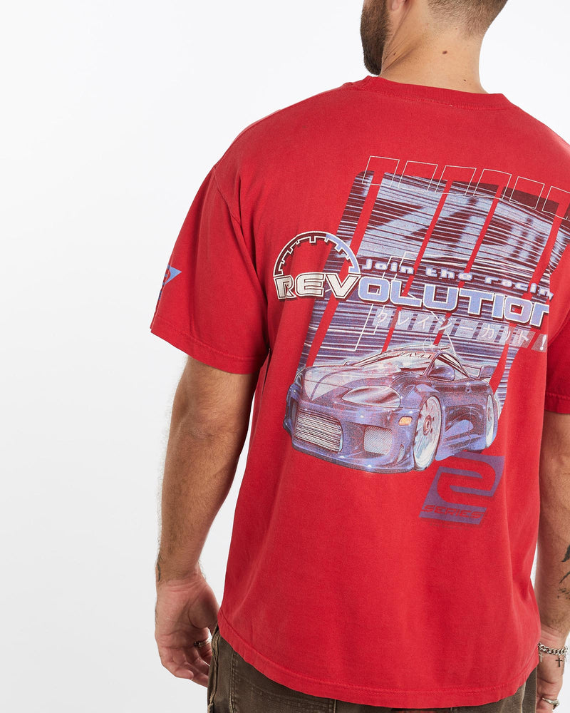 Vintage, Zum, Speed, Drag, Racing, Tee, The Real Deal, size extra large, colour Red, newtown, sydney, australia, thrift store, opshop, preloved, secondhand, sustainable, retro, antique, 70s, 80s, 90s, 2000s, 00s, fashion, clothing, streetwear, trendy, garment, style, boutique, store, shop, archive, sale, cheap, best, top, T-Shirts