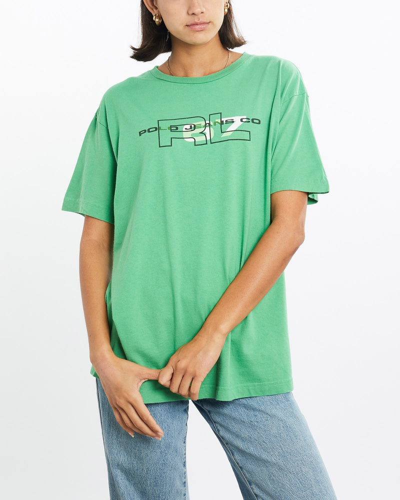 Vintage, 90s, Ralph, Lauren, Polo, Jeans, Co., Tee, The Real Deal, size small, colour Green, newtown, sydney, australia, thrift store, opshop, preloved, secondhand, sustainable, retro, antique, 70s, 80s, 90s, 2000s, 00s, fashion, clothing, streetwear, trendy, garment, style, boutique, store, shop, archive, sale, cheap, best, top, T-Shirts