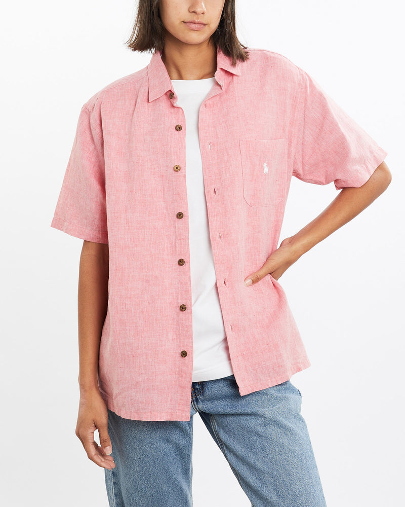 Vintage, 90s, Polo, Ralph, Lauren, Short, Sleeve, Button, Up, Shirt, The Real Deal, size small, colour Pink, newtown, sydney, australia, thrift store, opshop, preloved, secondhand, sustainable, retro, antique, 70s, 80s, 90s, 2000s, 00s, fashion, clothing, streetwear, trendy, garment, style, boutique, store, shop, archive, sale, cheap, best, top, Shirts