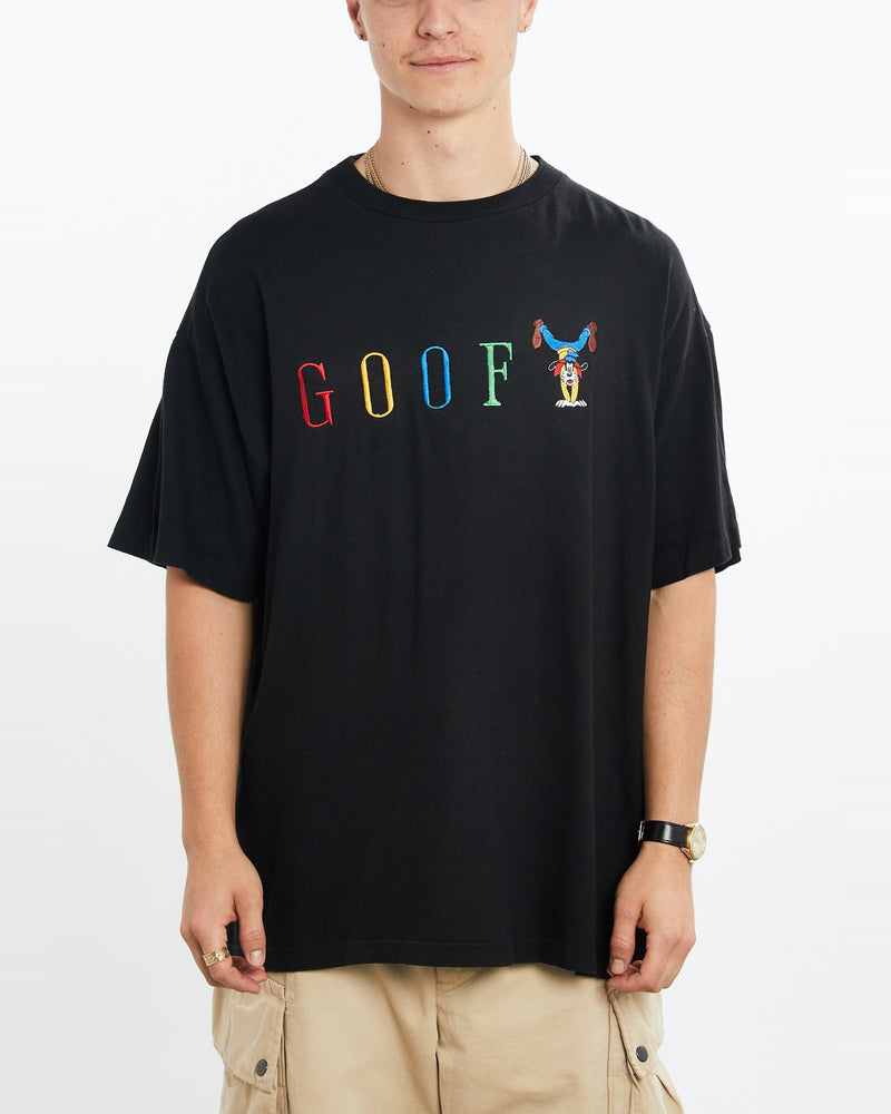 Vintage, 90s, Disney, Goofy, Tee, The Real Deal, size large, colour Black, newtown, sydney, australia, thrift store, opshop, preloved, secondhand, sustainable, retro, antique, 70s, 80s, 90s, 2000s, 00s, fashion, clothing, streetwear, trendy, garment, style, boutique, store, shop, archive, sale, cheap, best, top, T-Shirts