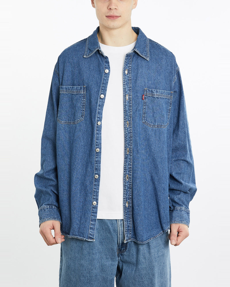 Vintage, Levi's, Denim, Button, Up, Shirt, The Real Deal, size extra large, colour Blue, newtown, sydney, australia, thrift store, opshop, preloved, secondhand, sustainable, retro, antique, 70s, 80s, 90s, 2000s, 00s, fashion, clothing, streetwear, trendy, garment, style, boutique, store, shop, archive, sale, cheap, best, top, Shirts