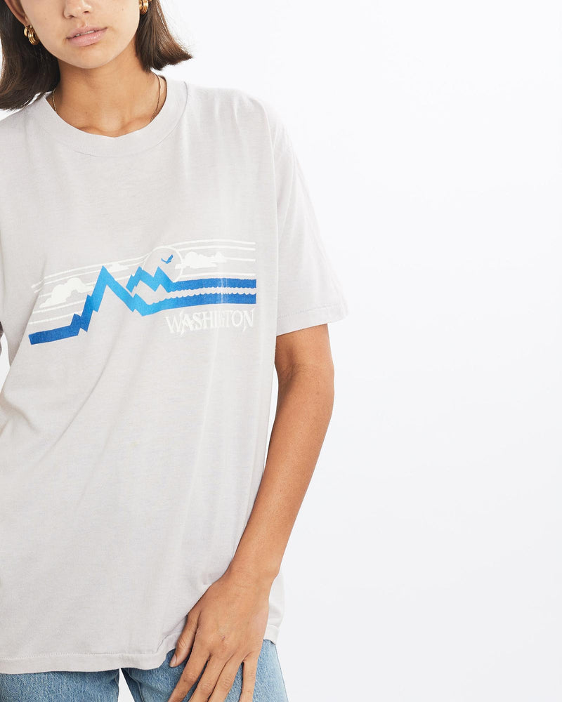 Vintage, 80s, Washington, Tee, The Real Deal, size small, colour Beige, newtown, sydney, australia, thrift store, opshop, preloved, secondhand, sustainable, retro, antique, 70s, 80s, 90s, 2000s, 00s, fashion, clothing, streetwear, trendy, garment, style, boutique, store, shop, archive, sale, cheap, best, top, T-Shirts