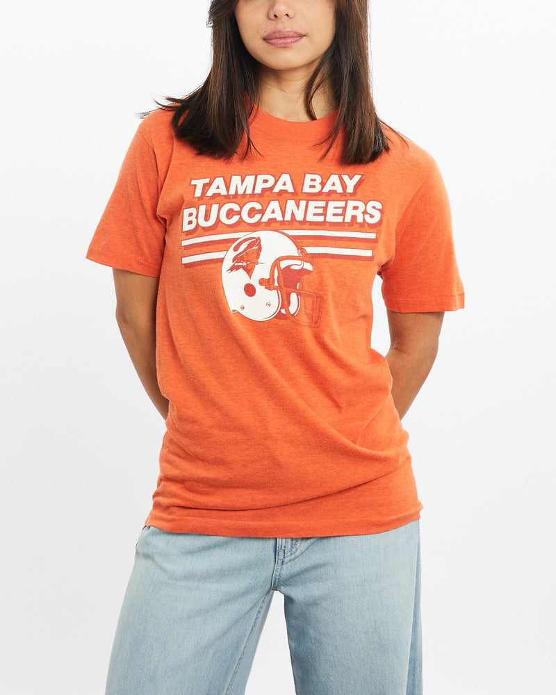 Vintage, 80s, NFL, Tampa, Bay, Buccaneers, Tee, The Real Deal, size double extra small, colour Orange, newtown, sydney, australia, thrift store, opshop, preloved, secondhand, sustainable, retro, antique, 70s, 80s, 90s, 2000s, 00s, fashion, clothing, streetwear, trendy, garment, style, boutique, store, shop, archive, sale, cheap, best, top, T-Shirts