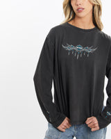 Vintage, Harley, Davidson, Long, Sleeve, Tee, The Real Deal, size small, colour Black, newtown, sydney, australia, thrift store, opshop, preloved, secondhand, sustainable, retro, antique, 70s, 80s, 90s, 2000s, 00s, fashion, clothing, streetwear, trendy, garment, style, boutique, store, shop, archive, sale, cheap, best, top, T-Shirts