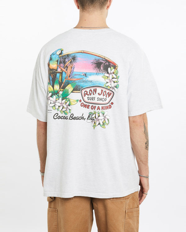 Vintage, 90s, Ron, Jon, Surf, Tee, The Real Deal, size extra large, colour Grey, newtown, sydney, australia, thrift store, opshop, preloved, secondhand, sustainable, retro, antique, 70s, 80s, 90s, 2000s, 00s, fashion, clothing, streetwear, trendy, garment, style, boutique, store, shop, archive, sale, cheap, best, top, T-Shirts
