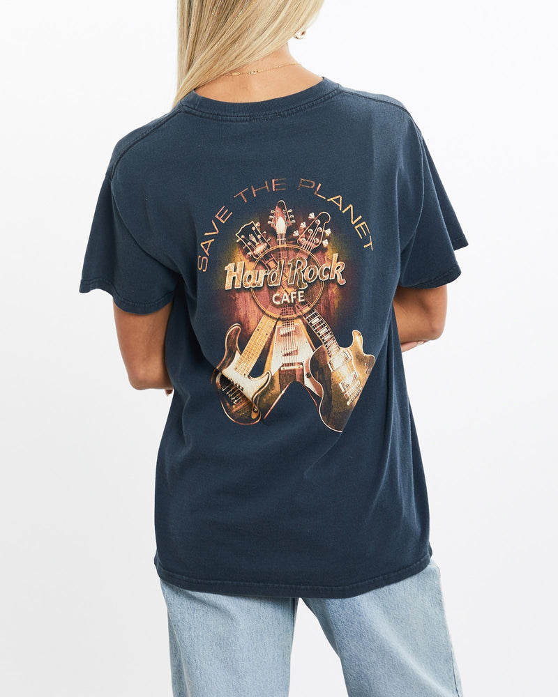Vintage, Hard, Rock, Cafe, Tee, The Real Deal, size extra small, colour Navy, newtown, sydney, australia, thrift store, opshop, preloved, secondhand, sustainable, retro, antique, 70s, 80s, 90s, 2000s, 00s, fashion, clothing, streetwear, trendy, garment, style, boutique, store, shop, archive, sale, cheap, best, top, T-Shirts