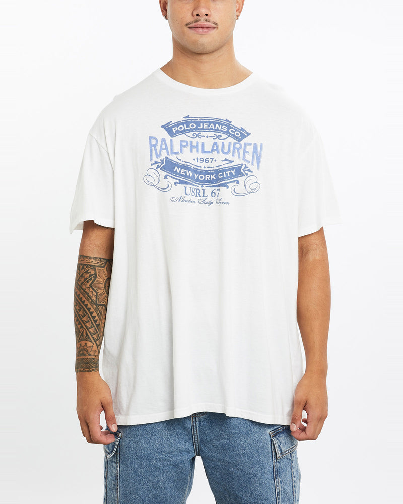 Vintage, Polo, Ralph, Lauren, Tee, The Real Deal, size extra large, colour White, newtown, sydney, australia, thrift store, opshop, preloved, secondhand, sustainable, retro, antique, 70s, 80s, 90s, 2000s, 00s, fashion, clothing, streetwear, trendy, garment, style, boutique, store, shop, archive, sale, cheap, best, top, T-Shirts