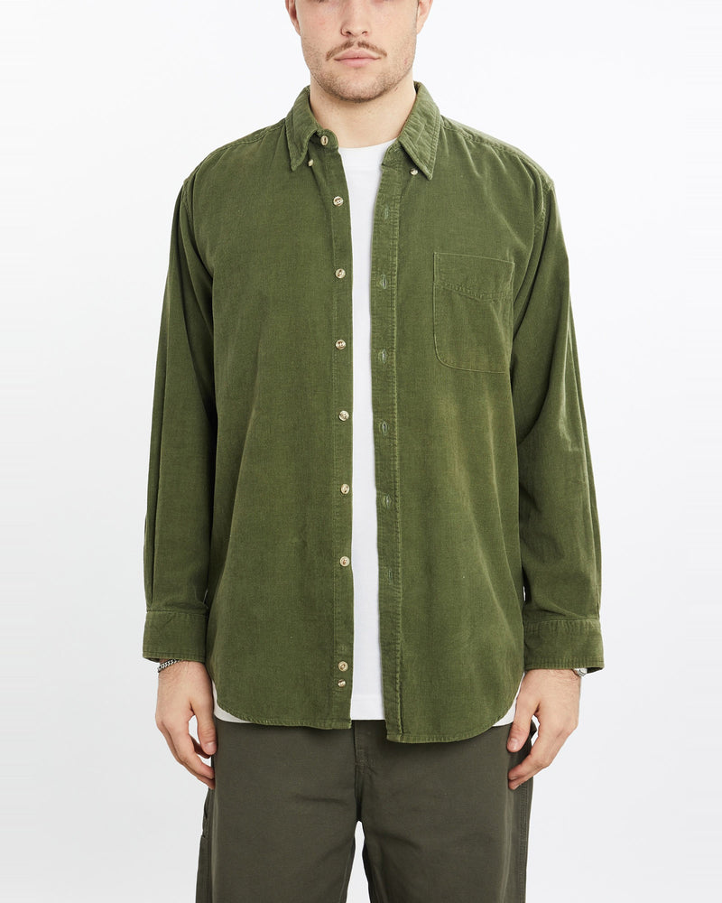 Vintage, 90s, Wrangler, Corduroy, Button, Up, Shirt, The Real Deal, size extra large, colour Green, newtown, sydney, australia, thrift store, opshop, preloved, secondhand, sustainable, retro, antique, 70s, 80s, 90s, 2000s, 00s, fashion, clothing, streetwear, trendy, garment, style, boutique, store, shop, archive, sale, cheap, best, top, Shirts