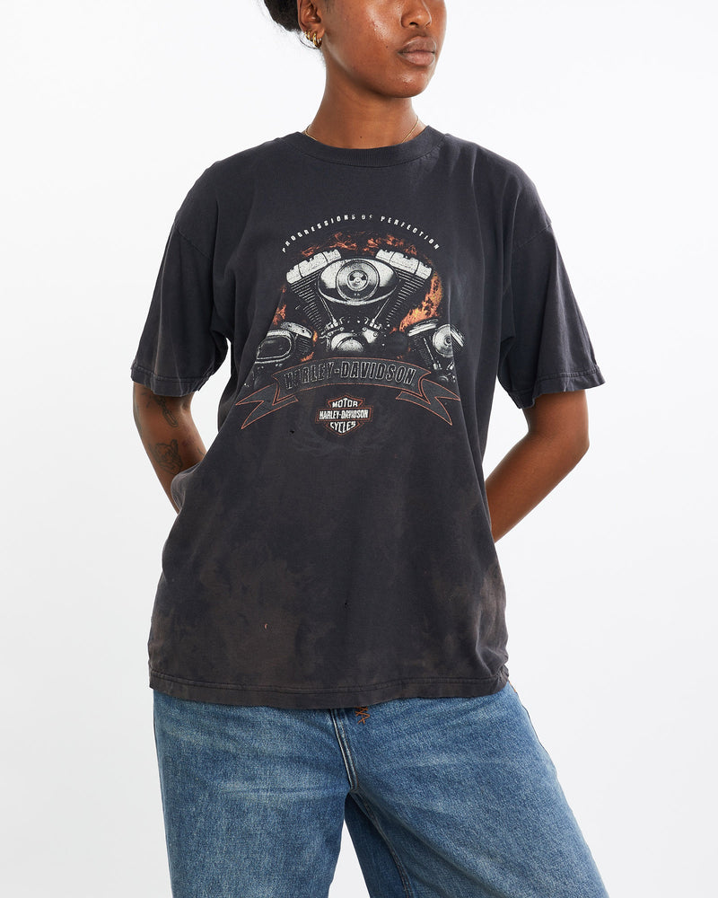 Vintage, Harley, Davidson, Tee, The Real Deal, size medium, colour Black, newtown, sydney, australia, thrift store, opshop, preloved, secondhand, sustainable, retro, antique, 70s, 80s, 90s, 2000s, 00s, fashion, clothing, streetwear, trendy, garment, style, boutique, store, shop, archive, sale, cheap, best, top, T-Shirts