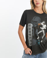 Vintage, 90s, NFL, Los, Angeles, Raiders, Tee, The Real Deal, size extra small, colour Black, newtown, sydney, australia, thrift store, opshop, preloved, secondhand, sustainable, retro, antique, 70s, 80s, 90s, 2000s, 00s, fashion, clothing, streetwear, trendy, garment, style, boutique, store, shop, archive, sale, cheap, best, top, T-Shirts