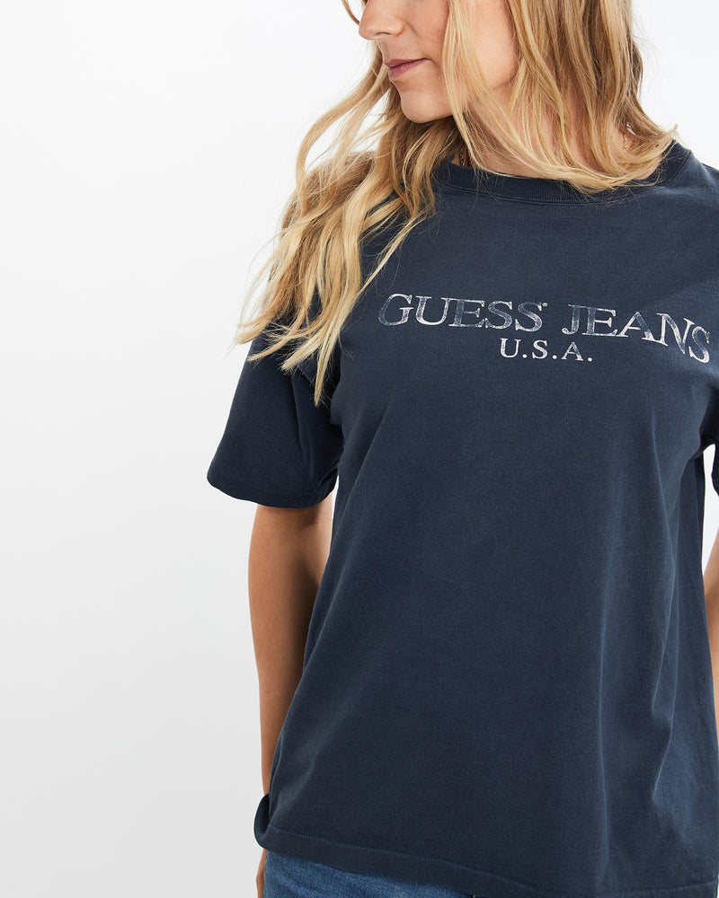 Vintage, 90s, Guess, USA, Tee, The Real Deal, size medium, colour Navy, newtown, sydney, australia, thrift store, opshop, preloved, secondhand, sustainable, retro, antique, 70s, 80s, 90s, 2000s, 00s, fashion, clothing, streetwear, trendy, garment, style, boutique, store, shop, archive, sale, cheap, best, top, T-Shirts