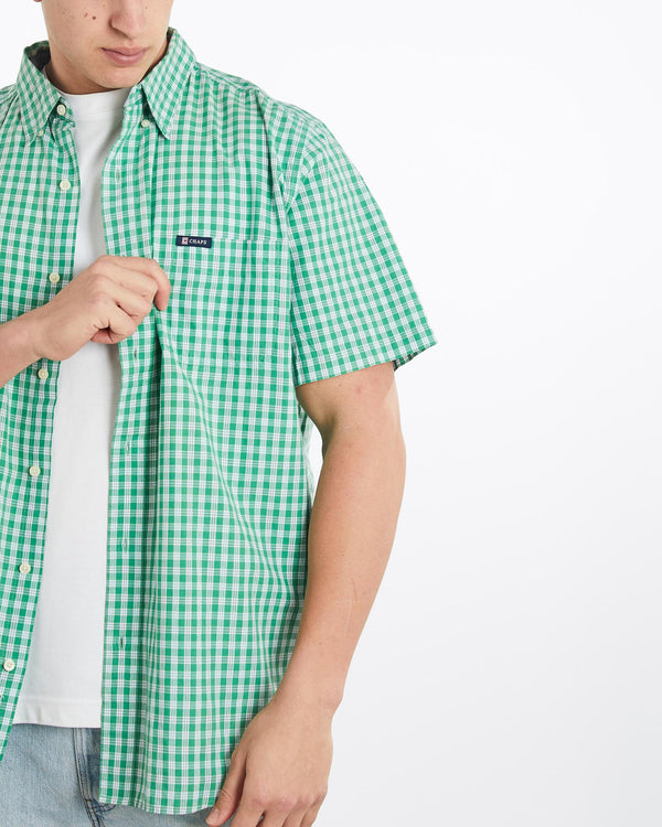 Vintage, Chaps, Ralph, Lauren, Short, Sleeve, Button, Up, Shirt, The Real Deal, size double extra large, colour Green, newtown, sydney, australia, thrift store, opshop, preloved, secondhand, sustainable, retro, antique, 70s, 80s, 90s, 2000s, 00s, fashion, clothing, streetwear, trendy, garment, style, boutique, store, shop, archive, sale, cheap, best, top, Shirts