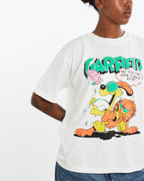 Vintage, 90s, Garfield, Cartoon, Tee, The Real Deal, size medium, colour White, newtown, sydney, australia, thrift store, opshop, preloved, secondhand, sustainable, retro, antique, 70s, 80s, 90s, 2000s, 00s, fashion, clothing, streetwear, trendy, garment, style, boutique, store, shop, archive, sale, cheap, best, top, T-Shirts