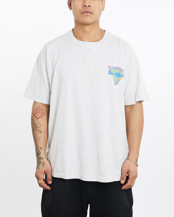 Vintage, 90s, Hard, Rock, Hotel, Tee, The Real Deal, size extra large, colour Grey, newtown, sydney, australia, thrift store, opshop, preloved, secondhand, sustainable, retro, antique, 70s, 80s, 90s, 2000s, 00s, fashion, clothing, streetwear, trendy, garment, style, boutique, store, shop, archive, sale, cheap, best, top, T-Shirts