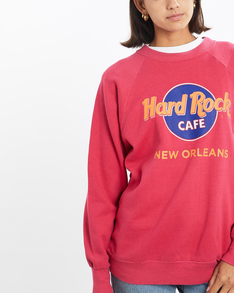 Vintage, 90s, Hard, Rock, Cafe, Sweatshirt, The Real Deal, size small, colour Pink, newtown, sydney, australia, thrift store, opshop, preloved, secondhand, sustainable, retro, antique, 70s, 80s, 90s, 2000s, 00s, fashion, clothing, streetwear, trendy, garment, style, boutique, store, shop, archive, sale, cheap, best, top, Sweats and hoodies