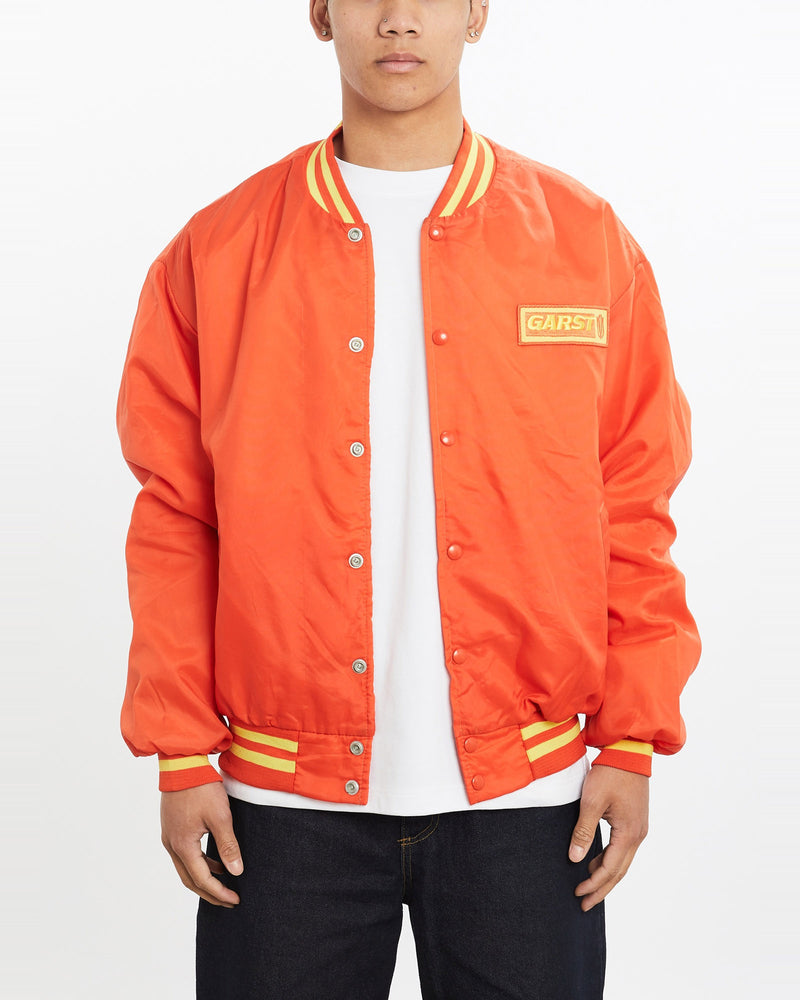 Vintage, 90s, Garst, Sherpa, Lined, Bomber, Jacket, The Real Deal, size large, colour Orange, newtown, sydney, australia, thrift store, opshop, preloved, secondhand, sustainable, retro, antique, 70s, 80s, 90s, 2000s, 00s, fashion, clothing, streetwear, trendy, garment, style, boutique, store, shop, archive, sale, cheap, best, top, Jackets