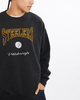 Vintage, NFL, Pittsburgh, Steelers, Sweatshirt, The Real Deal, size large, colour Black, newtown, sydney, australia, thrift store, opshop, preloved, secondhand, sustainable, retro, antique, 70s, 80s, 90s, 2000s, 00s, fashion, clothing, streetwear, trendy, garment, style, boutique, store, shop, archive, sale, cheap, best, top, Sweats and hoodies