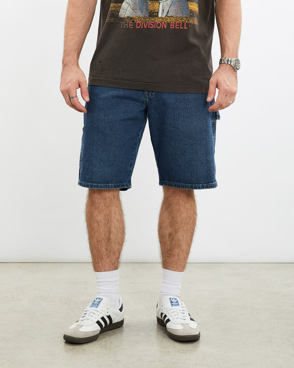 Vintage, Wrangler, Denim, Carpenter, Shorts, The Real Deal, size 32", colour Blue, newtown, sydney, australia, thrift store, opshop, preloved, secondhand, sustainable, retro, antique, 70s, 80s, 90s, 2000s, 00s, fashion, clothing, streetwear, trendy, garment, style, boutique, store, shop, archive, sale, cheap, best, top, Shorts