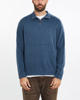 Vintage, 90s, Polo, Ralph, Lauren, Quarter, Zip, Sweater, The Real Deal, size extra large, colour Blue, newtown, sydney, australia, thrift store, opshop, preloved, secondhand, sustainable, retro, antique, 70s, 80s, 90s, 2000s, 00s, fashion, clothing, streetwear, trendy, garment, style, boutique, store, shop, archive, sale, cheap, best, top, Sweats and hoodies