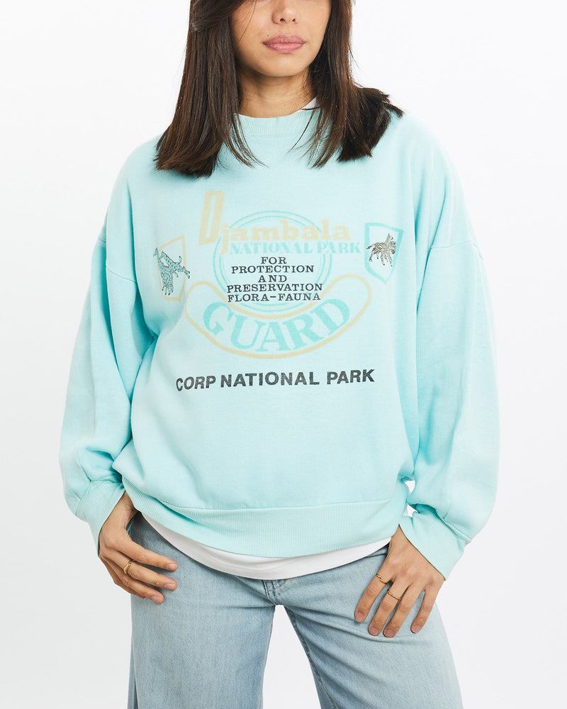 Vintage, 90s, National, Park, Preservation, Sweatshirt, The Real Deal, size extra small, colour Blue, newtown, sydney, australia, thrift store, opshop, preloved, secondhand, sustainable, retro, antique, 70s, 80s, 90s, 2000s, 00s, fashion, clothing, streetwear, trendy, garment, style, boutique, store, shop, archive, sale, cheap, best, top, Sweats and hoodies