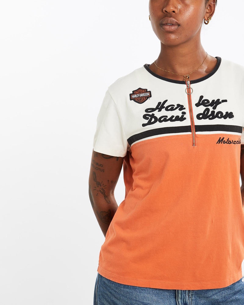 Vintage, Harley, Davidson, Quarter, Zip, Top, The Real Deal, size medium, colour Multicolour, newtown, sydney, australia, thrift store, opshop, preloved, secondhand, sustainable, retro, antique, 70s, 80s, 90s, 2000s, 00s, fashion, clothing, streetwear, trendy, garment, style, boutique, store, shop, archive, sale, cheap, best, top, T-Shirts