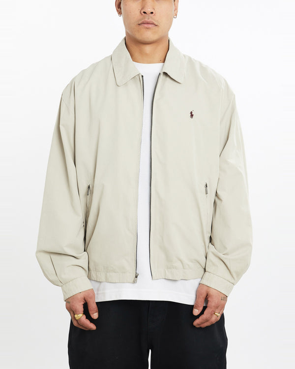 Vintage, 90s, Polo, Ralph, Lauren, Harrington, Jacket, The Real Deal, size extra large, colour Beige, newtown, sydney, australia, thrift store, opshop, preloved, secondhand, sustainable, retro, antique, 70s, 80s, 90s, 2000s, 00s, fashion, clothing, streetwear, trendy, garment, style, boutique, store, shop, archive, sale, cheap, best, top, Jackets