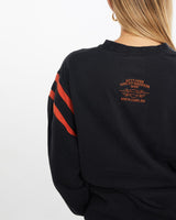 Vintage, 90s, Harley, Davidson, Long, Sleeve, Tee, The Real Deal, size medium, colour Black, newtown, sydney, australia, thrift store, opshop, preloved, secondhand, sustainable, retro, antique, 70s, 80s, 90s, 2000s, 00s, fashion, clothing, streetwear, trendy, garment, style, boutique, store, shop, archive, sale, cheap, best, top, T-Shirts