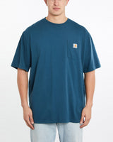 Vintage, Carhartt, Pocket, Tee, The Real Deal, size double extra large, colour Blue, newtown, sydney, australia, thrift store, opshop, preloved, secondhand, sustainable, retro, antique, 70s, 80s, 90s, 2000s, 00s, fashion, clothing, streetwear, trendy, garment, style, boutique, store, shop, archive, sale, cheap, best, top, T-Shirts