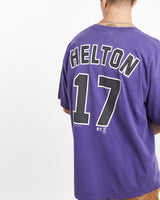 Vintage, MLB, Colorado, Rockies, Tee, The Real Deal, size extra large, colour Purple, newtown, sydney, australia, thrift store, opshop, preloved, secondhand, sustainable, retro, antique, 70s, 80s, 90s, 2000s, 00s, fashion, clothing, streetwear, trendy, garment, style, boutique, store, shop, archive, sale, cheap, best, top, T-Shirts