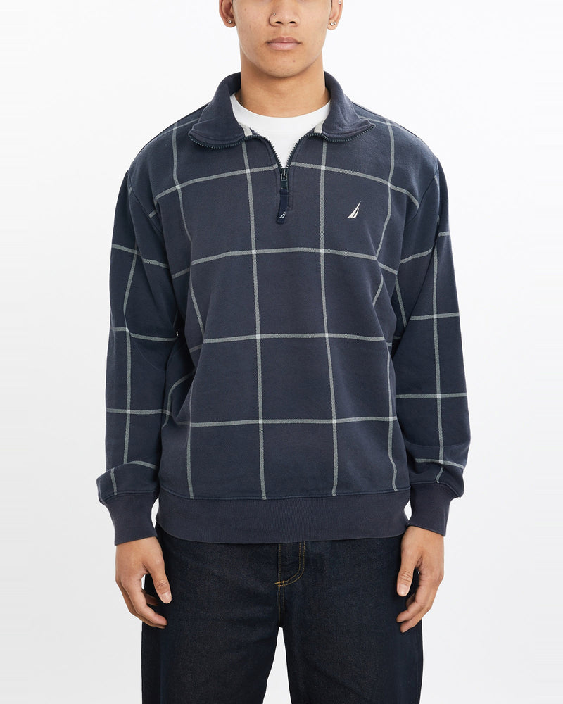 Vintage, Nautica, Quarter, Zip, Sweatshirt, The Real Deal, size medium, colour Navy, newtown, sydney, australia, thrift store, opshop, preloved, secondhand, sustainable, retro, antique, 70s, 80s, 90s, 2000s, 00s, fashion, clothing, streetwear, trendy, garment, style, boutique, store, shop, archive, sale, cheap, best, top, Sweats and hoodies