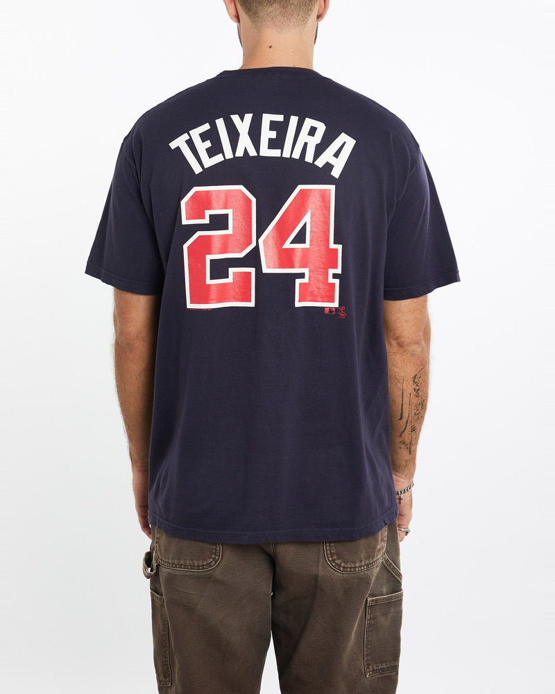 Vintage, MLB, Atlanta, Braves, Tee, The Real Deal, size extra large, colour Navy, newtown, sydney, australia, thrift store, opshop, preloved, secondhand, sustainable, retro, antique, 70s, 80s, 90s, 2000s, 00s, fashion, clothing, streetwear, trendy, garment, style, boutique, store, shop, archive, sale, cheap, best, top, T-Shirts