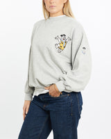 Vintage, 90s, Fred, Flintstone, Cartoon, Sweatshirt, The Real Deal, size medium, colour Grey, newtown, sydney, australia, thrift store, opshop, preloved, secondhand, sustainable, retro, antique, 70s, 80s, 90s, 2000s, 00s, fashion, clothing, streetwear, trendy, garment, style, boutique, store, shop, archive, sale, cheap, best, top, Sweats and hoodies