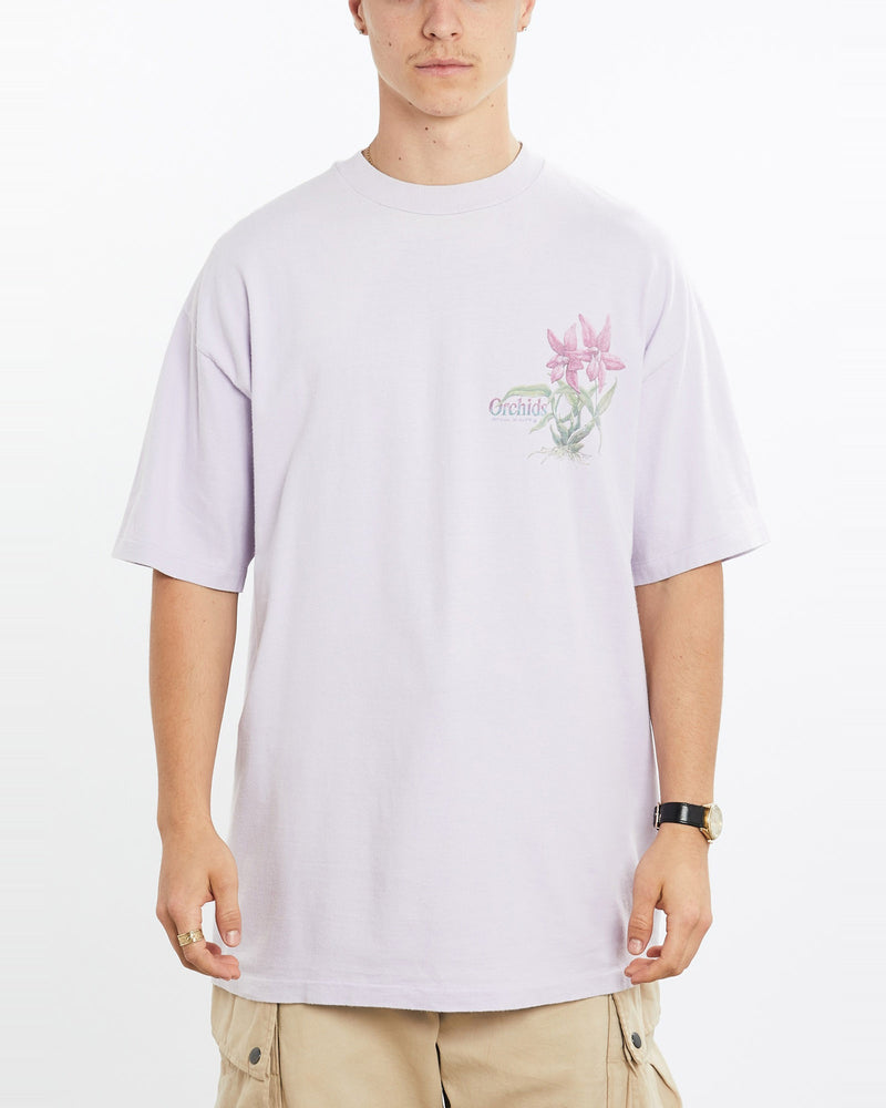 Vintage, 90s, Orchids, Wildlife, Tee, The Real Deal, size extra large, colour Purple, newtown, sydney, australia, thrift store, opshop, preloved, secondhand, sustainable, retro, antique, 70s, 80s, 90s, 2000s, 00s, fashion, clothing, streetwear, trendy, garment, style, boutique, store, shop, archive, sale, cheap, best, top, T-Shirts