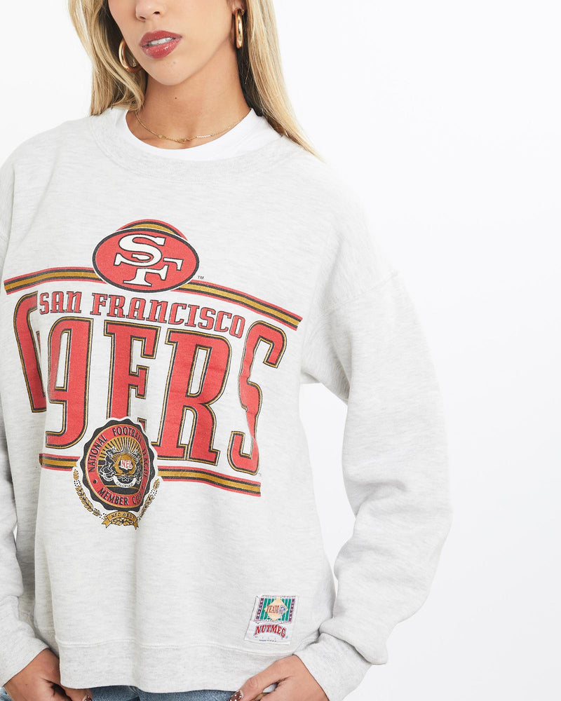 Vintage, 90s, NFL, San, Francisco, 49ers, Sweatshirt, The Real Deal, size extra small, colour Grey, newtown, sydney, australia, thrift store, opshop, preloved, secondhand, sustainable, retro, antique, 70s, 80s, 90s, 2000s, 00s, fashion, clothing, streetwear, trendy, garment, style, boutique, store, shop, archive, sale, cheap, best, top, Sweats and hoodies