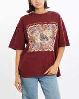 Vintage, Australian, Aboriginal, Rock, Art, Tee, The Real Deal, size medium, colour Burgundy, newtown, sydney, australia, thrift store, opshop, preloved, secondhand, sustainable, retro, antique, 70s, 80s, 90s, 2000s, 00s, fashion, clothing, streetwear, trendy, garment, style, boutique, store, shop, archive, sale, cheap, best, top, T-Shirts
