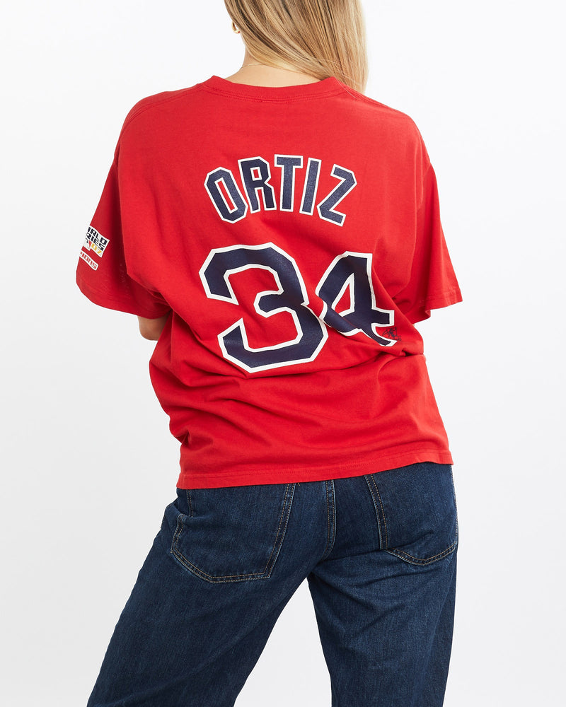 Vintage, 90s, MLB, Boston, Red, Sox, World, Series, Tee, The Real Deal, size medium, colour Red, newtown, sydney, australia, thrift store, opshop, preloved, secondhand, sustainable, retro, antique, 70s, 80s, 90s, 2000s, 00s, fashion, clothing, streetwear, trendy, garment, style, boutique, store, shop, archive, sale, cheap, best, top, T-Shirts