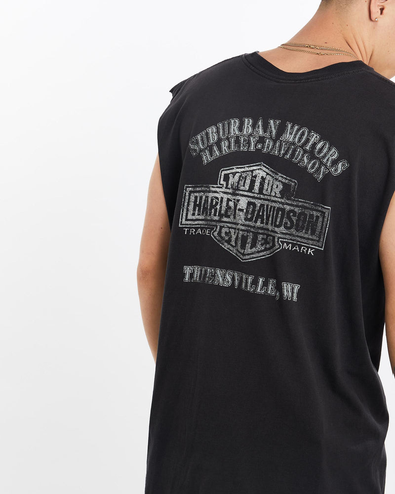Vintage, Harley, Davidson, Tank, The Real Deal, size extra large, colour Black, newtown, sydney, australia, thrift store, opshop, preloved, secondhand, sustainable, retro, antique, 70s, 80s, 90s, 2000s, 00s, fashion, clothing, streetwear, trendy, garment, style, boutique, store, shop, archive, sale, cheap, best, top, T-Shirts