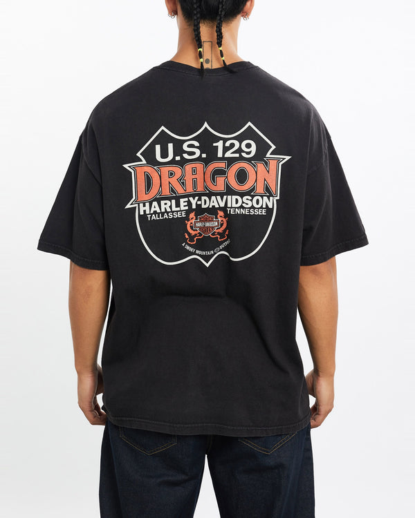 Vintage, Harley, Davidson, Tee, The Real Deal, size large, colour Black, newtown, sydney, australia, thrift store, opshop, preloved, secondhand, sustainable, retro, antique, 70s, 80s, 90s, 2000s, 00s, fashion, clothing, streetwear, trendy, garment, style, boutique, store, shop, archive, sale, cheap, best, top, T-Shirts