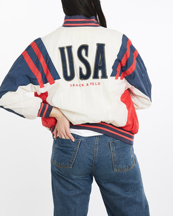 Vintage, 90s, Nike, USA, Track, Jacket, The Real Deal, size medium, colour Multicolour, newtown, sydney, australia, thrift store, opshop, preloved, secondhand, sustainable, retro, antique, 70s, 80s, 90s, 2000s, 00s, fashion, clothing, streetwear, trendy, garment, style, boutique, store, shop, archive, sale, cheap, best, top, Jackets