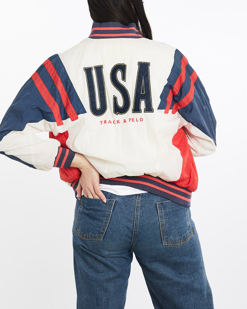 Vintage, 90s, Nike, USA, Track, Jacket, The Real Deal, size medium, colour Multicolour, newtown, sydney, australia, thrift store, opshop, preloved, secondhand, sustainable, retro, antique, 70s, 80s, 90s, 2000s, 00s, fashion, clothing, streetwear, trendy, garment, style, boutique, store, shop, archive, sale, cheap, best, top, Jackets