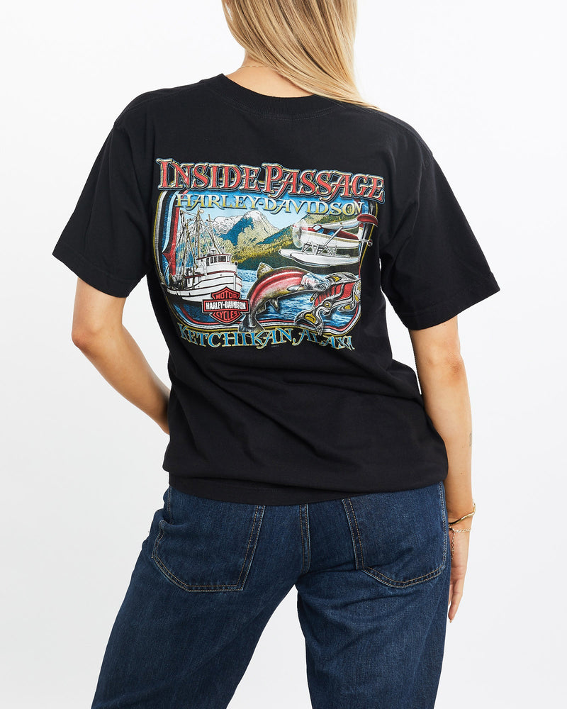 Vintage, Harley, Davidson, Tee, The Real Deal, size medium, colour Black, newtown, sydney, australia, thrift store, opshop, preloved, secondhand, sustainable, retro, antique, 70s, 80s, 90s, 2000s, 00s, fashion, clothing, streetwear, trendy, garment, style, boutique, store, shop, archive, sale, cheap, best, top, T-Shirts